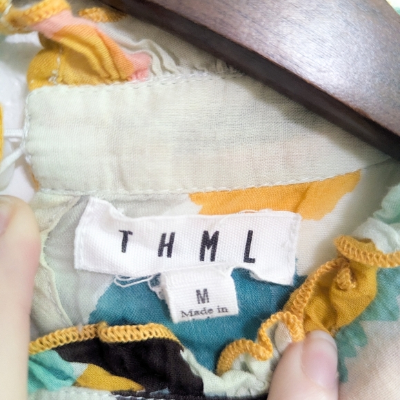 Anthropologie X THML Colorful Petal Sleeve Top - Picture 2 of 4